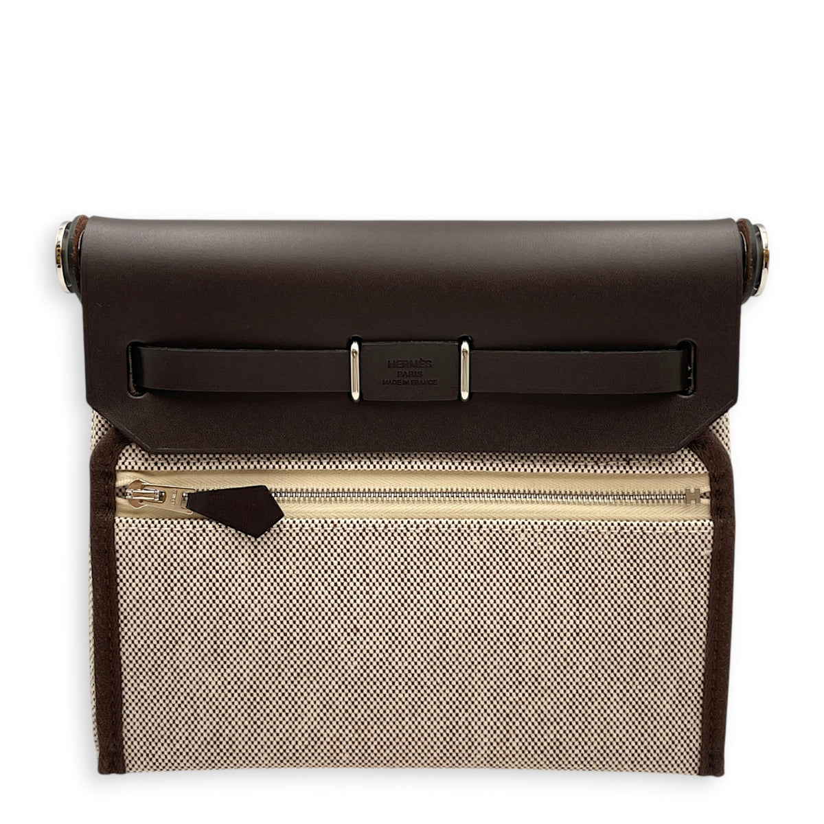 Herbag 20 Ebene/Ecru-Terre in Vache Hunter/Toile Palladium hardware