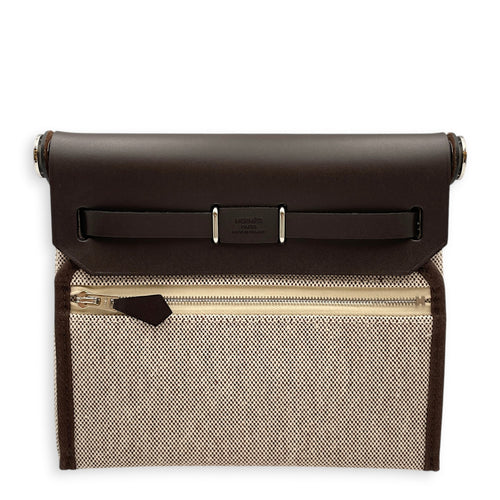Herbag 20 Ebene/Ecru-Terre in Vache Hunter/Toile Palladium hardware