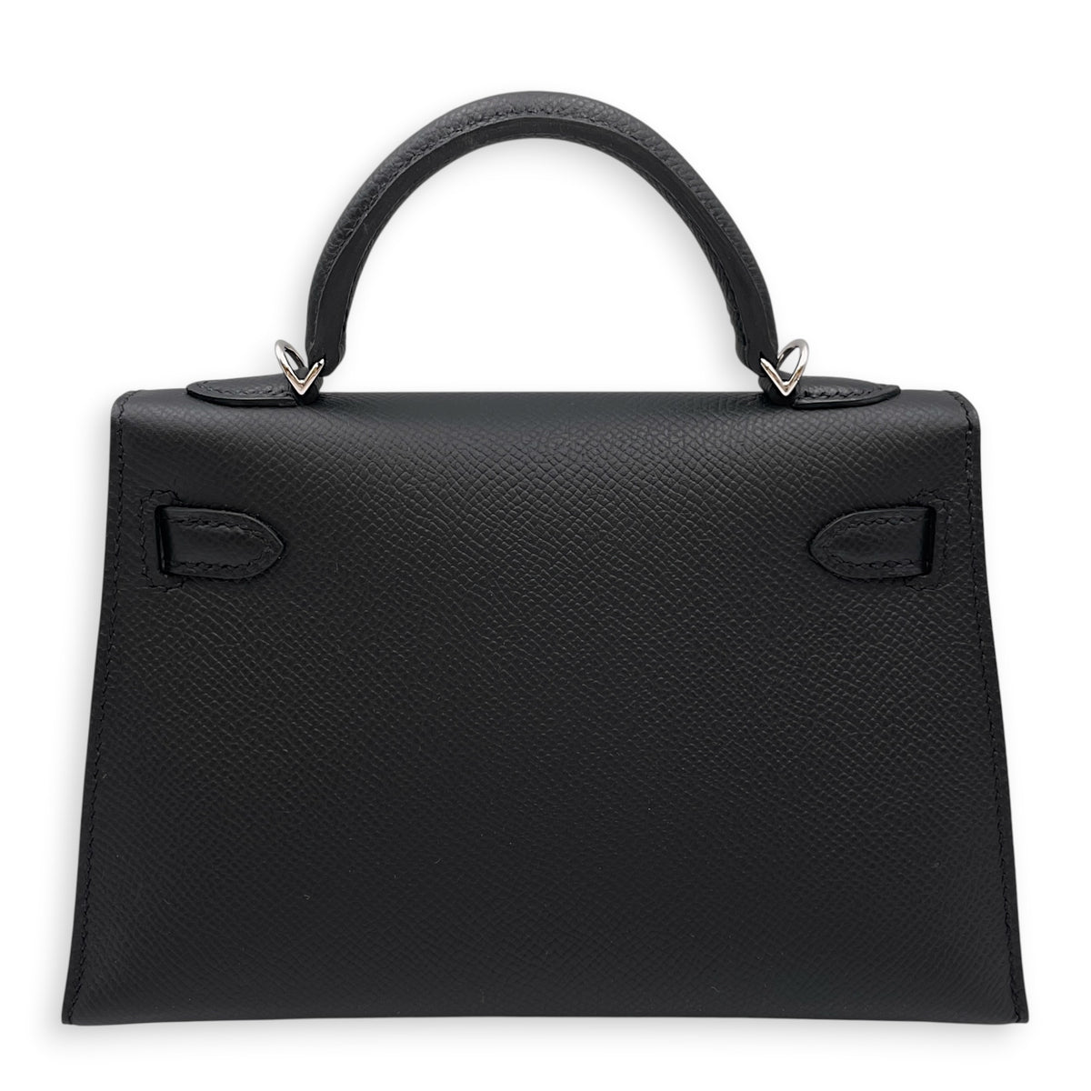 Sellier Kelly 20 Noir in Epsom Palladium hardware