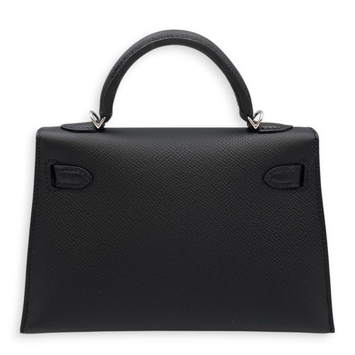 Sellier Kelly 20 Noir in Epsom Palladium hardware