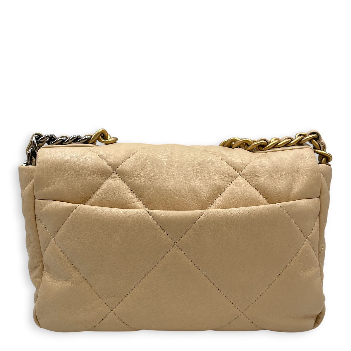 C19 25 Beige Shoulder Bag in Goat Leather Mixed hardware