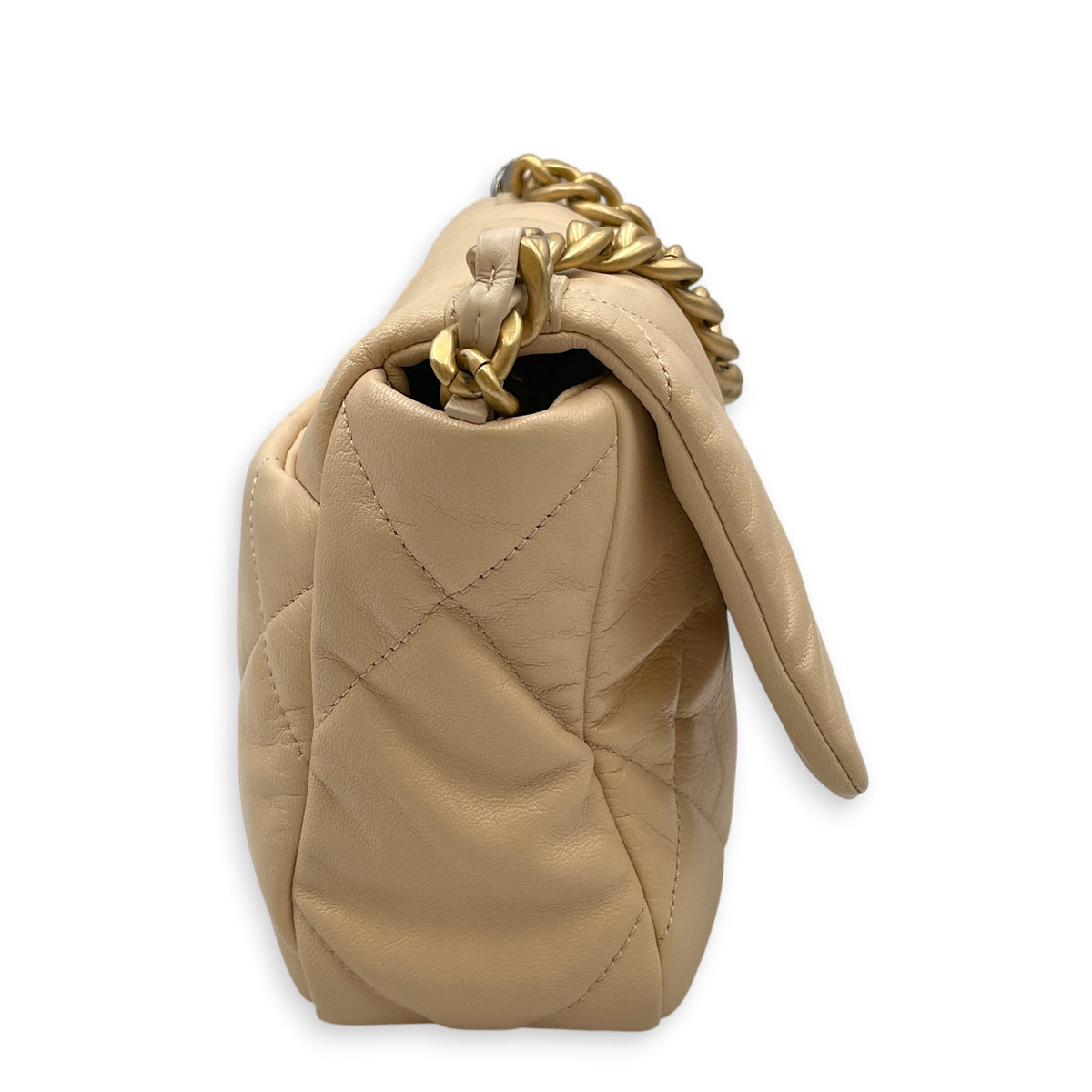 C19 25 Beige Shoulder Bag in Goat Leather Mixed hardware