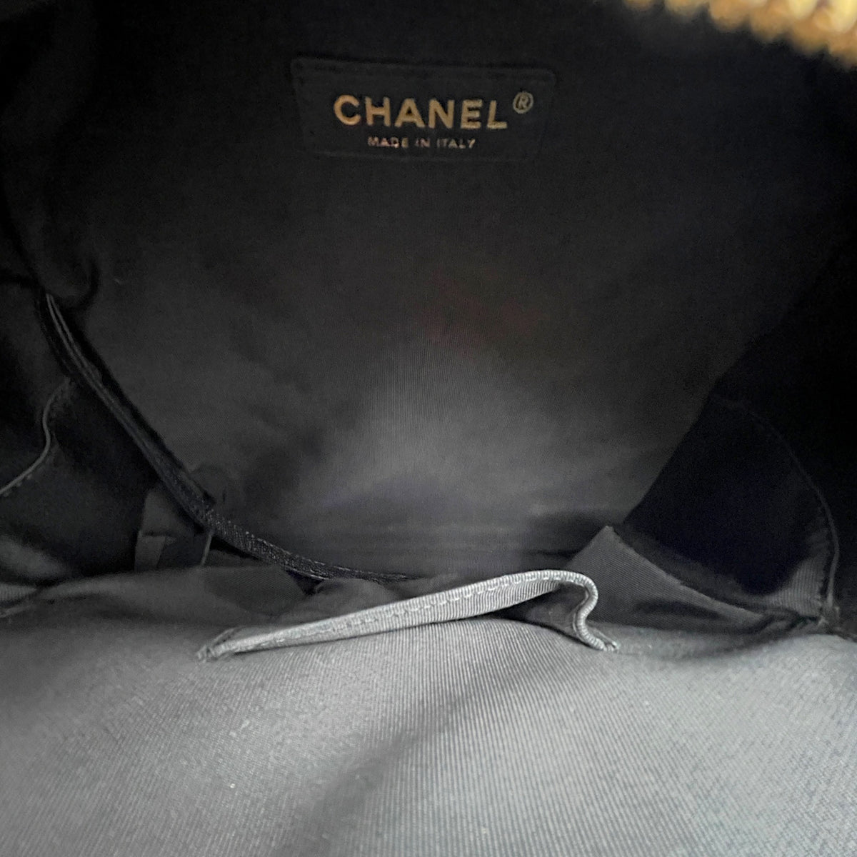 CC Day  Small Black Backpack in Caviar Leather Silver hardware