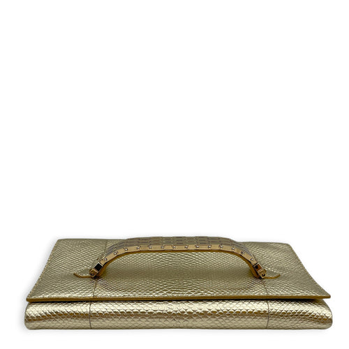 Cocktail  Gold Clutch in Nappa Leather Light Gold hardware