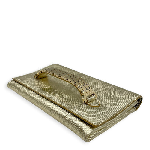 Cocktail  Gold Clutch in Nappa Leather Light Gold hardware
