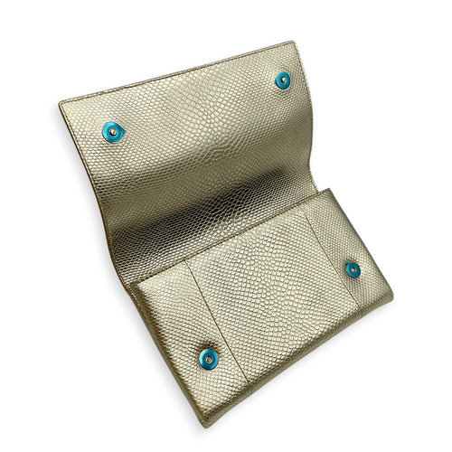 Cocktail  Gold Clutch in Nappa Leather Light Gold hardware