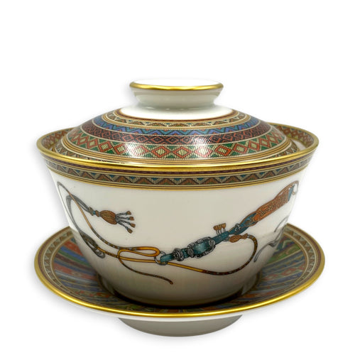 Cheval d'Orient tea cup with lid & saucer Multi-colour Porcelaine
