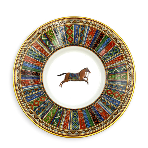 Cheval d'Orient tea cup with lid & saucer Multi-colour Porcelaine