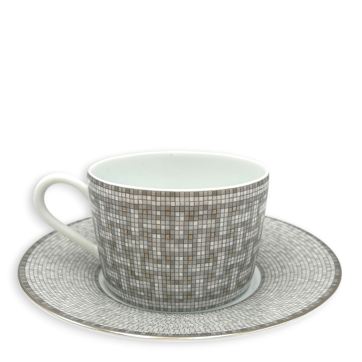 Mosaique Au 24 Platinum tea cup & saucer Porcelaine