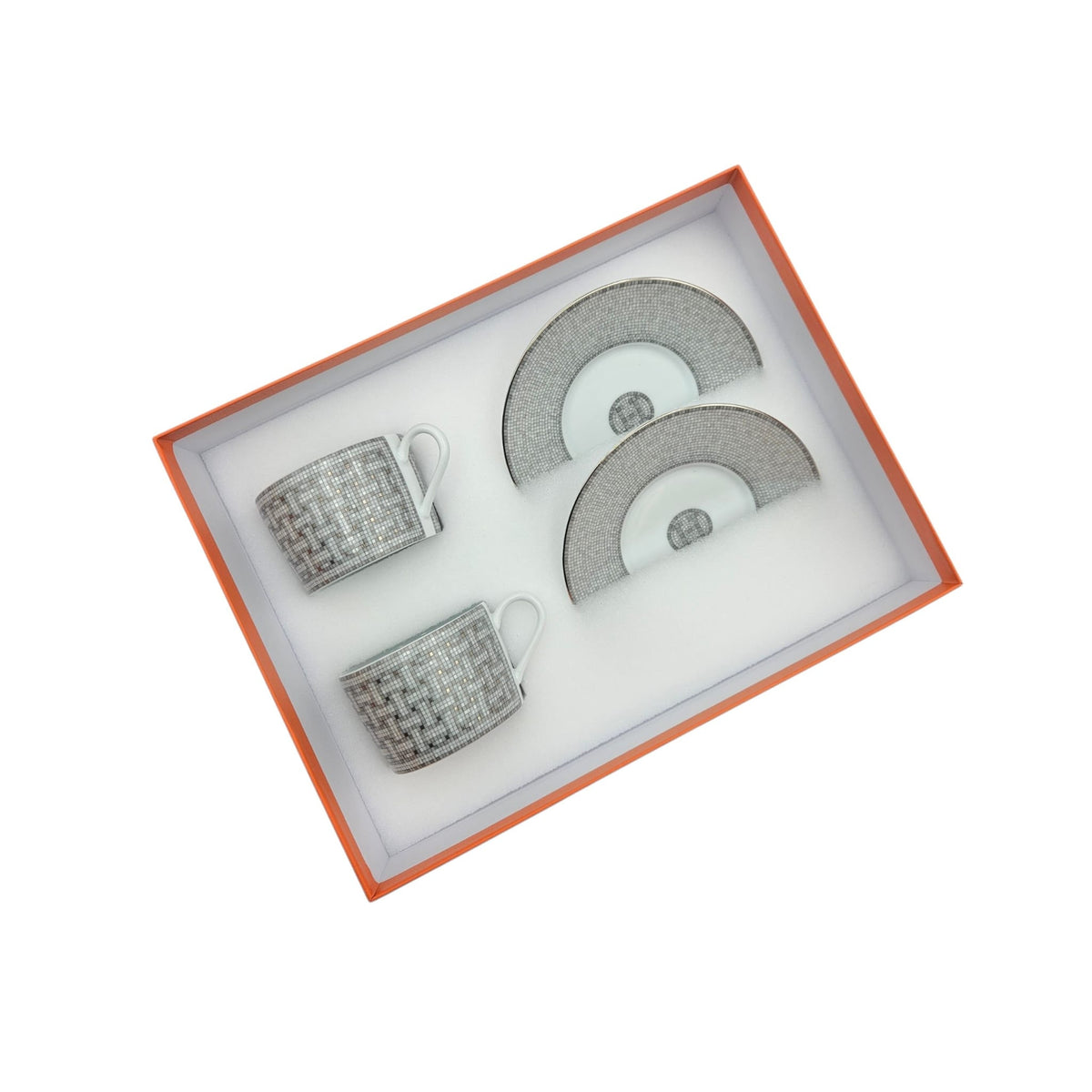 Mosaique Au 24 Platinum tea cup & saucer Porcelaine