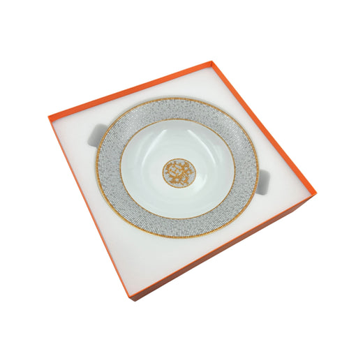 Mosaique Au 24 Gold Round Deep Platter  Porcelaine