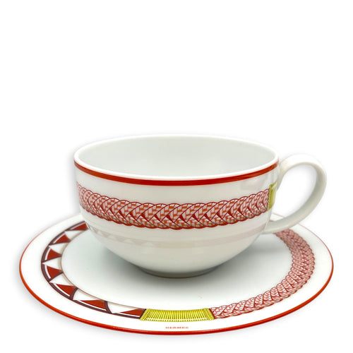 Tressage Equestres tea cup & saucer Multi-colour Porcelaine