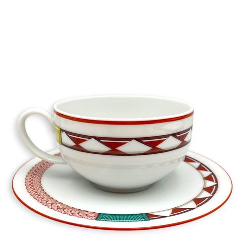 Tressage Equestres tea cup & saucer Multi-colour Porcelaine