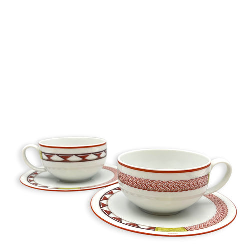 Tressage Equestres tea cup & saucer Multi-colour Porcelaine