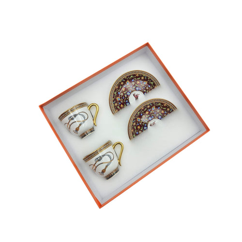 Cheval d'Orient coffee cup & saucer Multi-colour Porcelaine