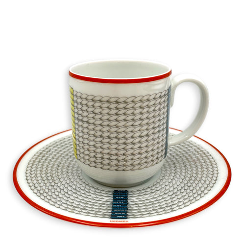 Tressage Equestres coffee cup & saucer Multi-colour Porcelaine