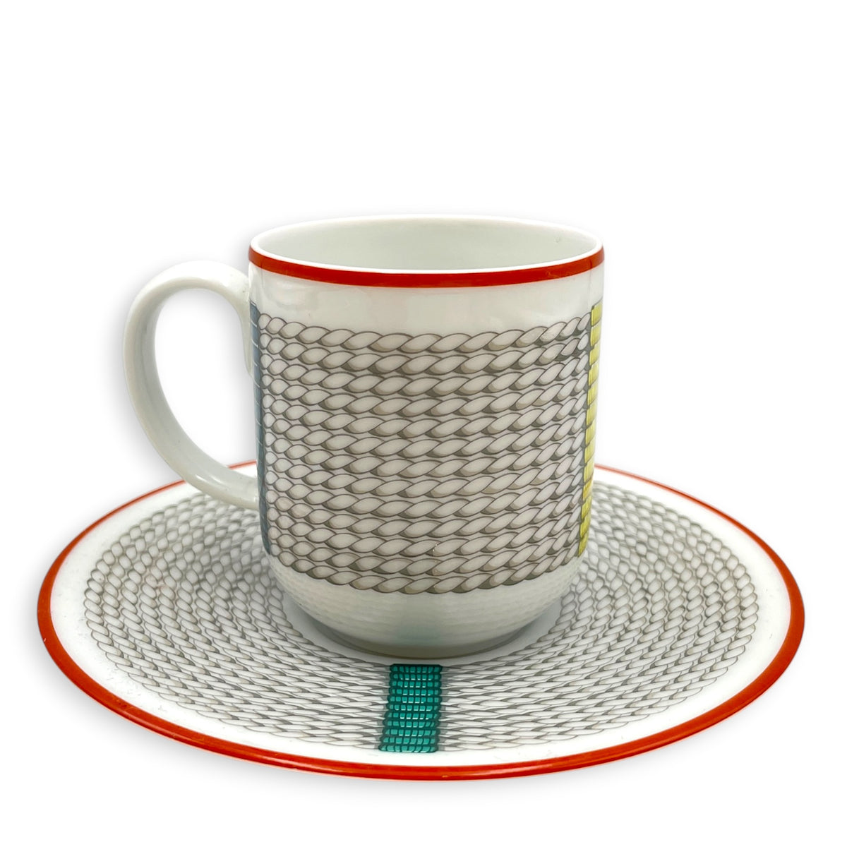 Tressage Equestres coffee cup & saucer Multi-colour Porcelaine