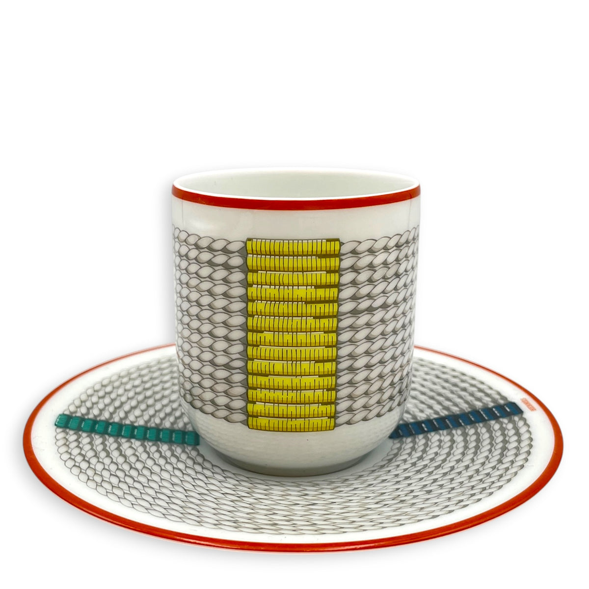 Tressage Equestres coffee cup & saucer Multi-colour Porcelaine