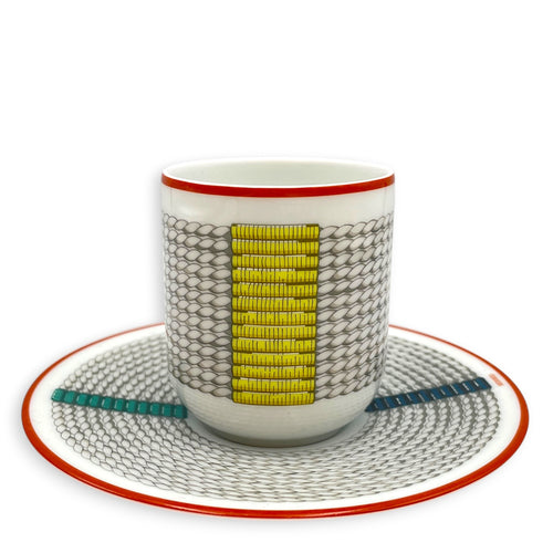 Tressage Equestres coffee cup & saucer Multi-colour Porcelaine