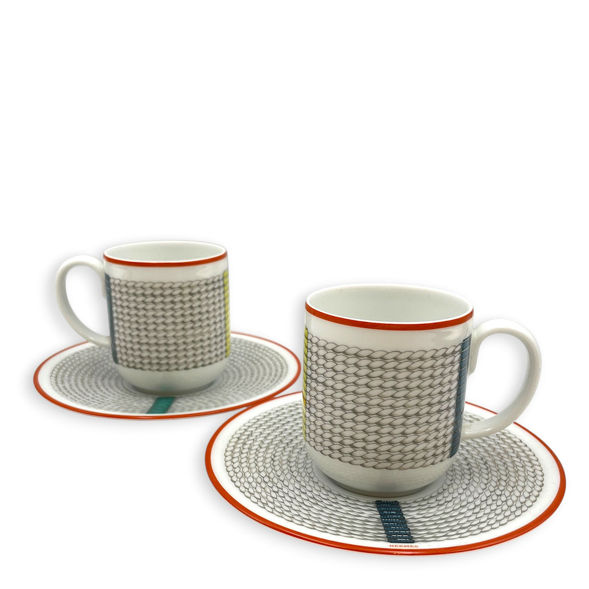 Tressage Equestres coffee cup & saucer Multi-colour Porcelaine