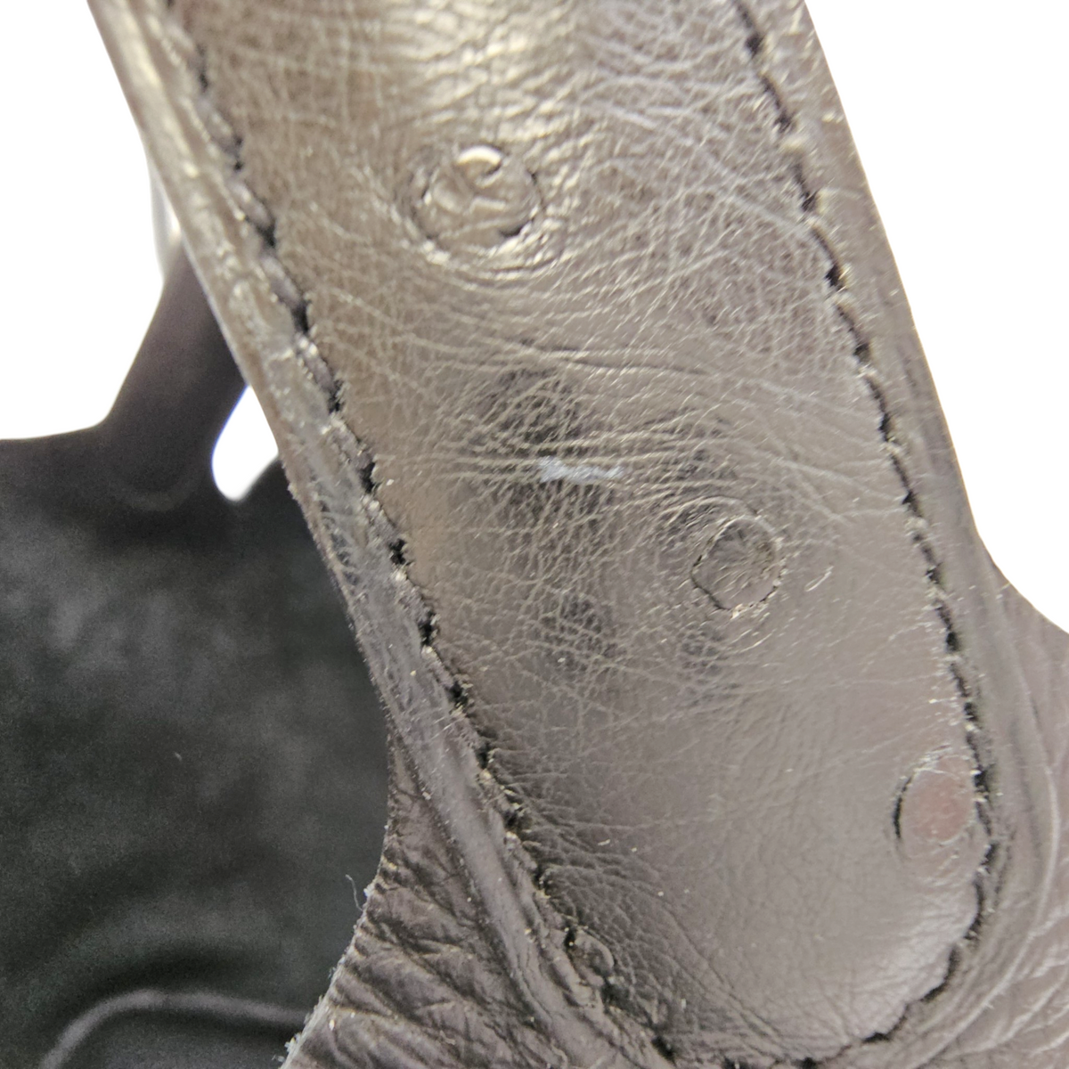 Picotin Touch 18 Noir in Ostrich/Clemence Palladium hardware