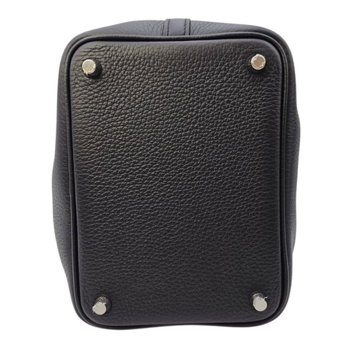 Picotin Touch 18 Noir in Ostrich/Clemence Palladium hardware