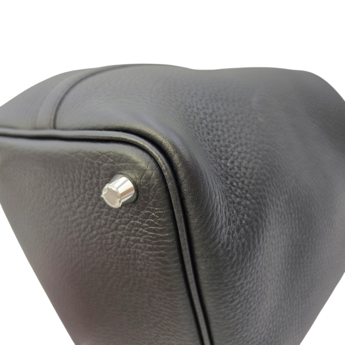 Picotin Touch 18 Noir in Ostrich/Clemence Palladium hardware