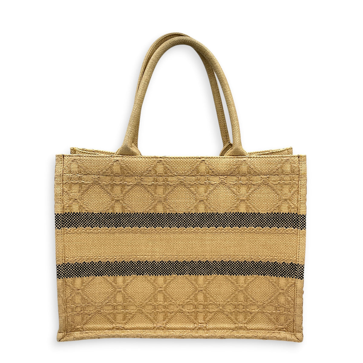 Book Tote Beige Tote Bag in Raffia