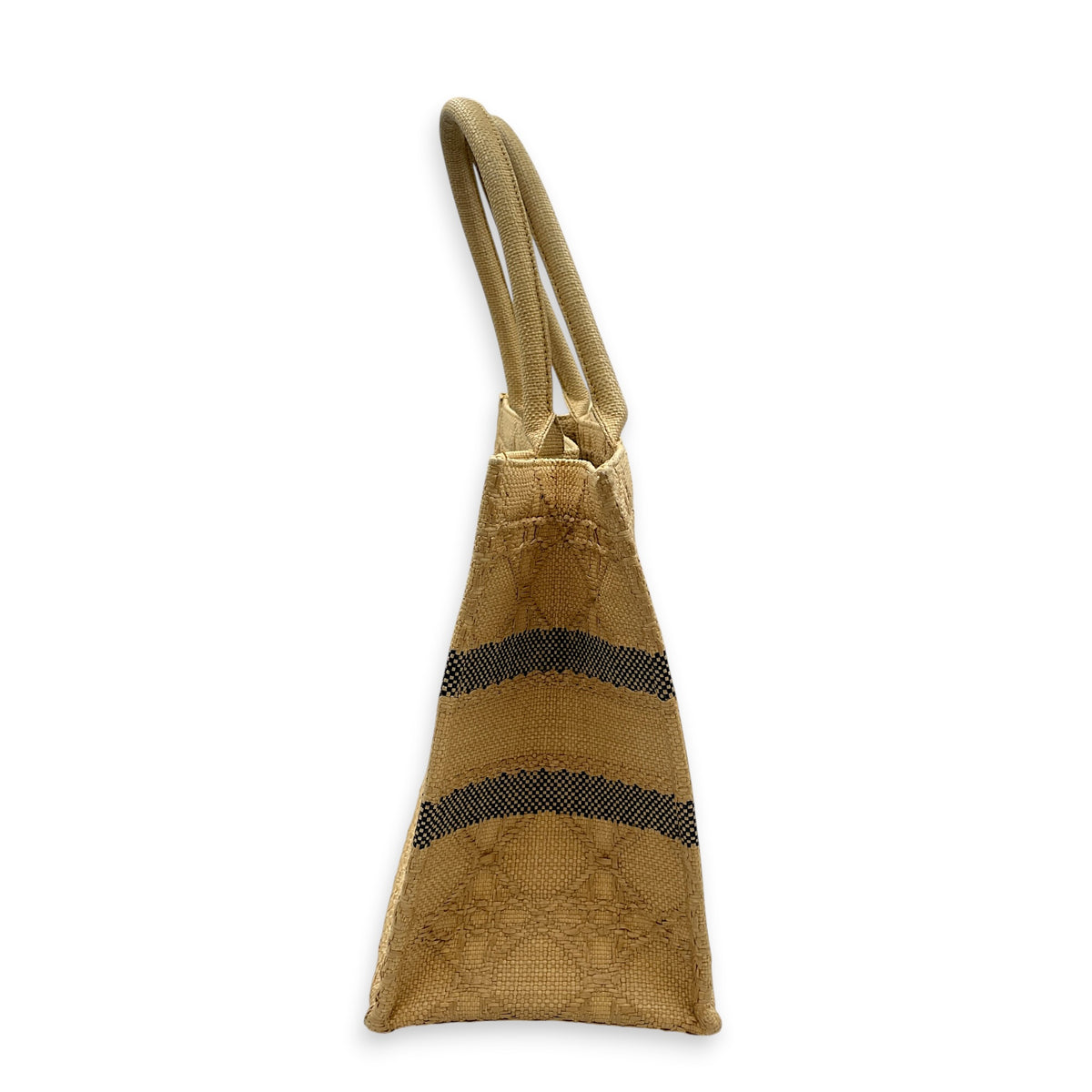 Book Tote Beige Tote Bag in Raffia