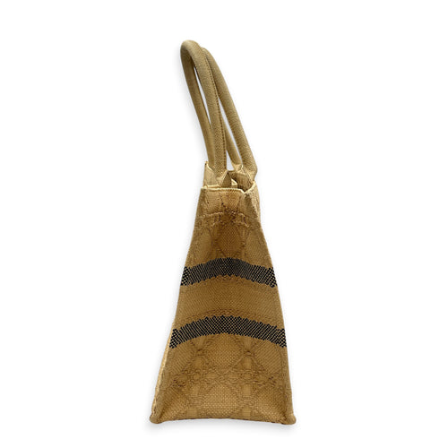 Book Tote Beige Tote Bag in Raffia