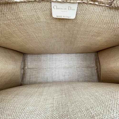 Book Tote Beige Tote Bag in Raffia
