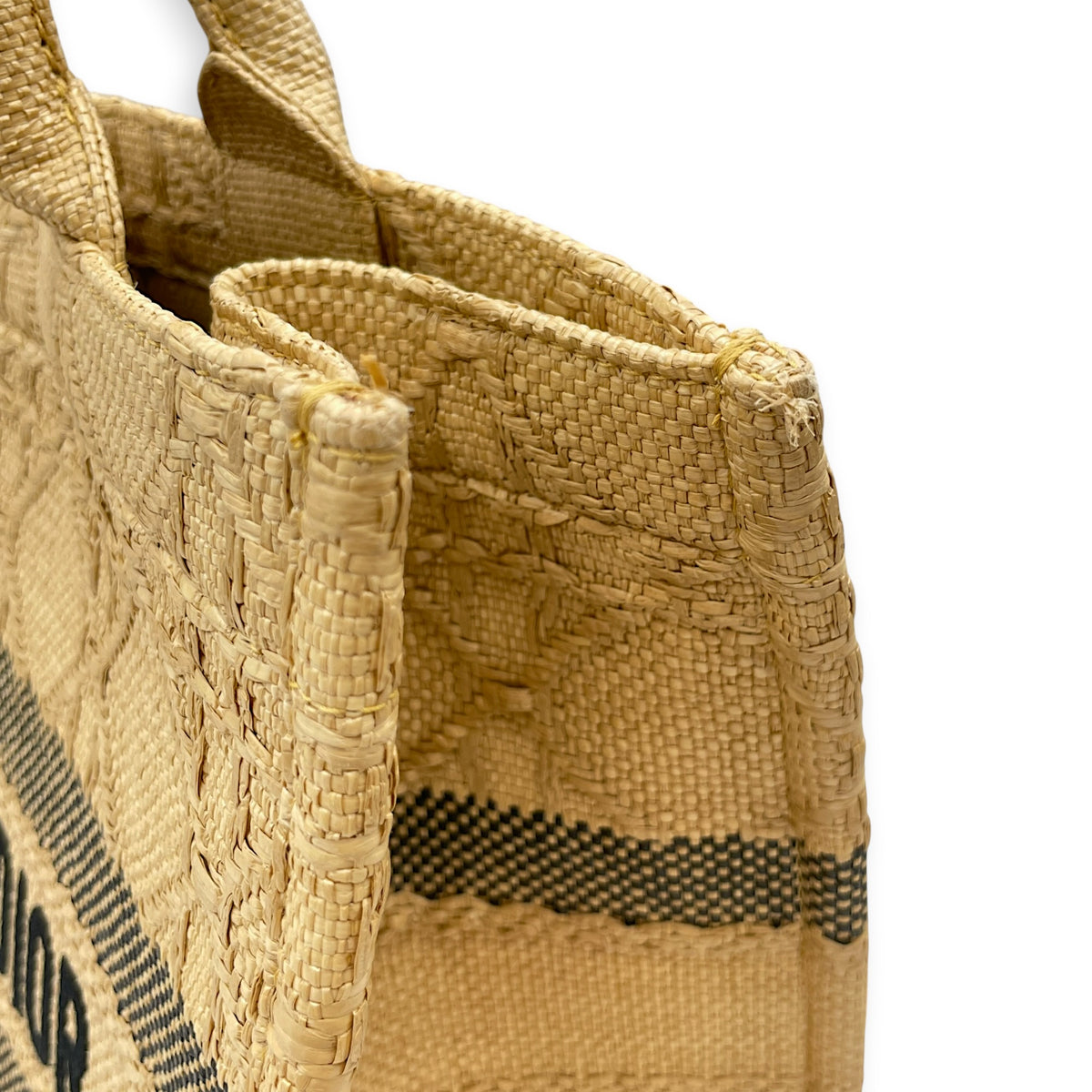 Book Tote Beige Tote Bag in Raffia