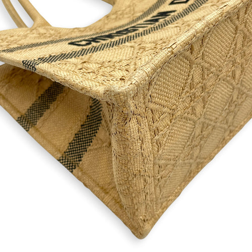 Book Tote Beige Tote Bag in Raffia