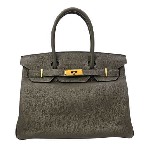 Birkin 30 Vert Marquis in Togo Gold hardware