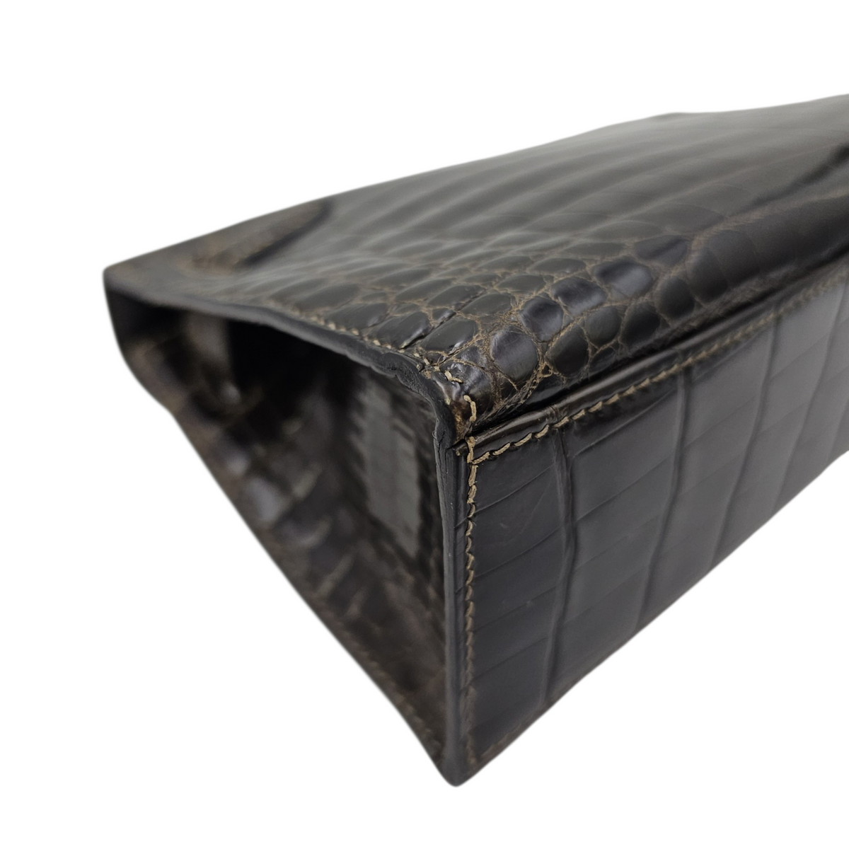 Kelly Pochette Graphite in Shiny Niloticus Palladium hardware