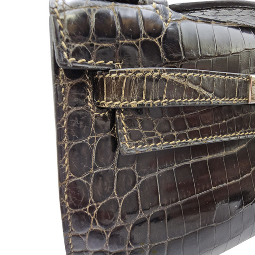 Kelly Pochette Graphite in Shiny Niloticus Palladium hardware