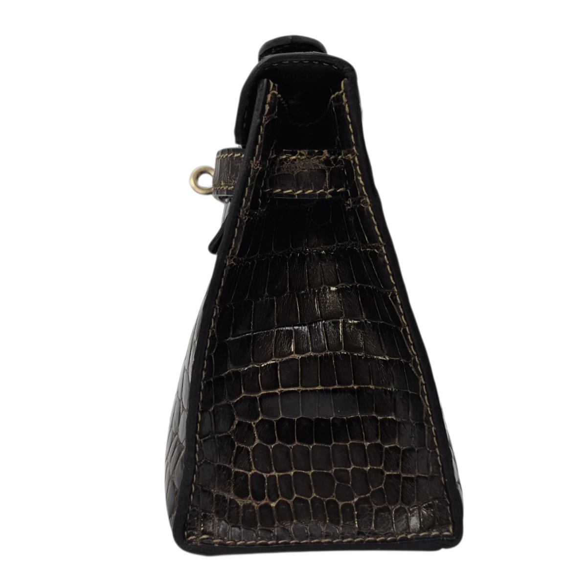 Kelly Pochette Graphite in Shiny Niloticus Palladium hardware