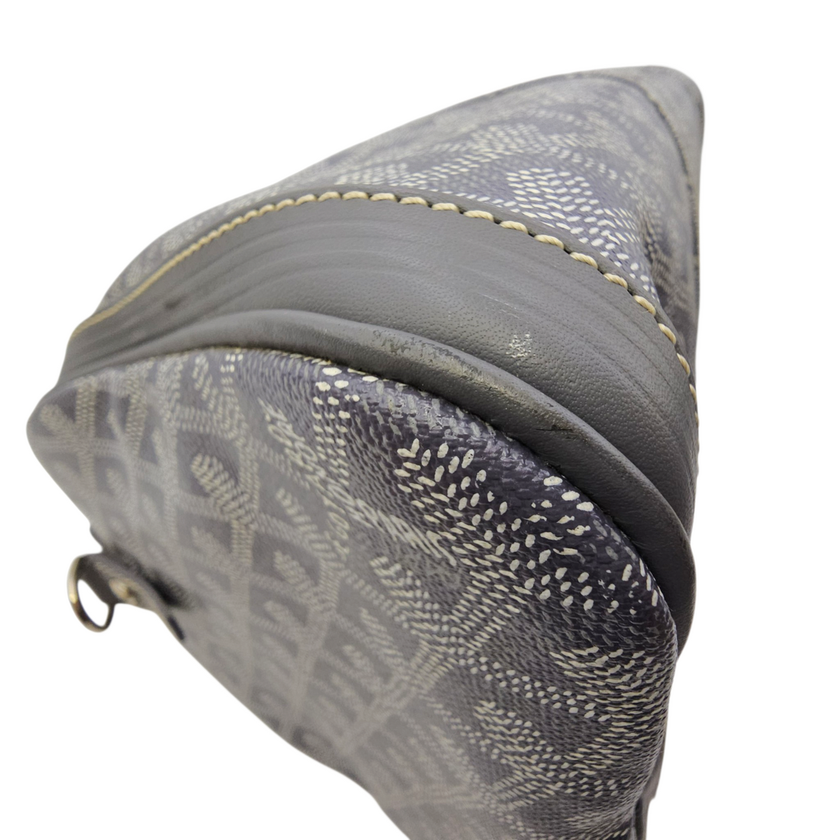 Croisiere Duffle  Grey Top Handle Bag in Coated Canvas Silver hardware
