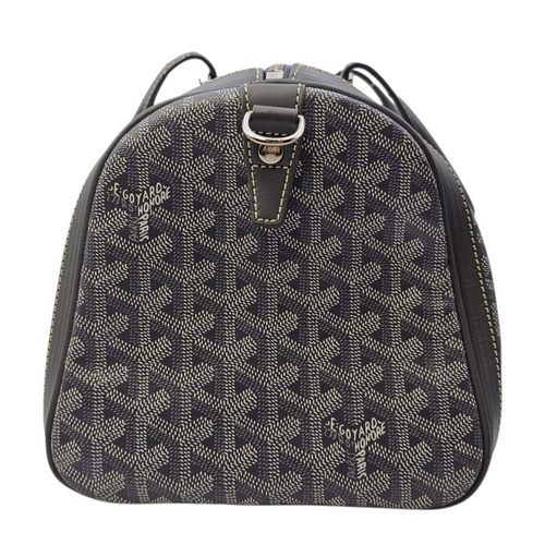 Croisiere Duffle  Grey Top Handle Bag in Coated Canvas Silver hardware