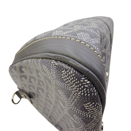 Croisiere Duffle  Grey Top Handle Bag in Coated Canvas Silver hardware