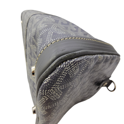 Croisiere Duffle  Grey Top Handle Bag in Coated Canvas Silver hardware