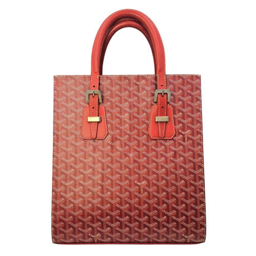 Comoros  Red Tote Bag in Coated Canvas Silver hardware
