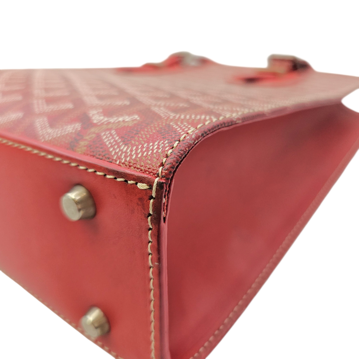 Comoros  Red Tote Bag in Coated Canvas Silver hardware