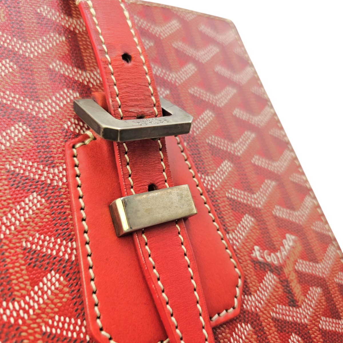 Comoros  Red Tote Bag in Coated Canvas Silver hardware