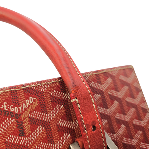 Comoros  Red Tote Bag in Coated Canvas Silver hardware
