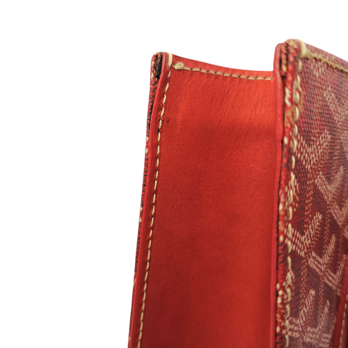 Comoros  Red Tote Bag in Coated Canvas Silver hardware