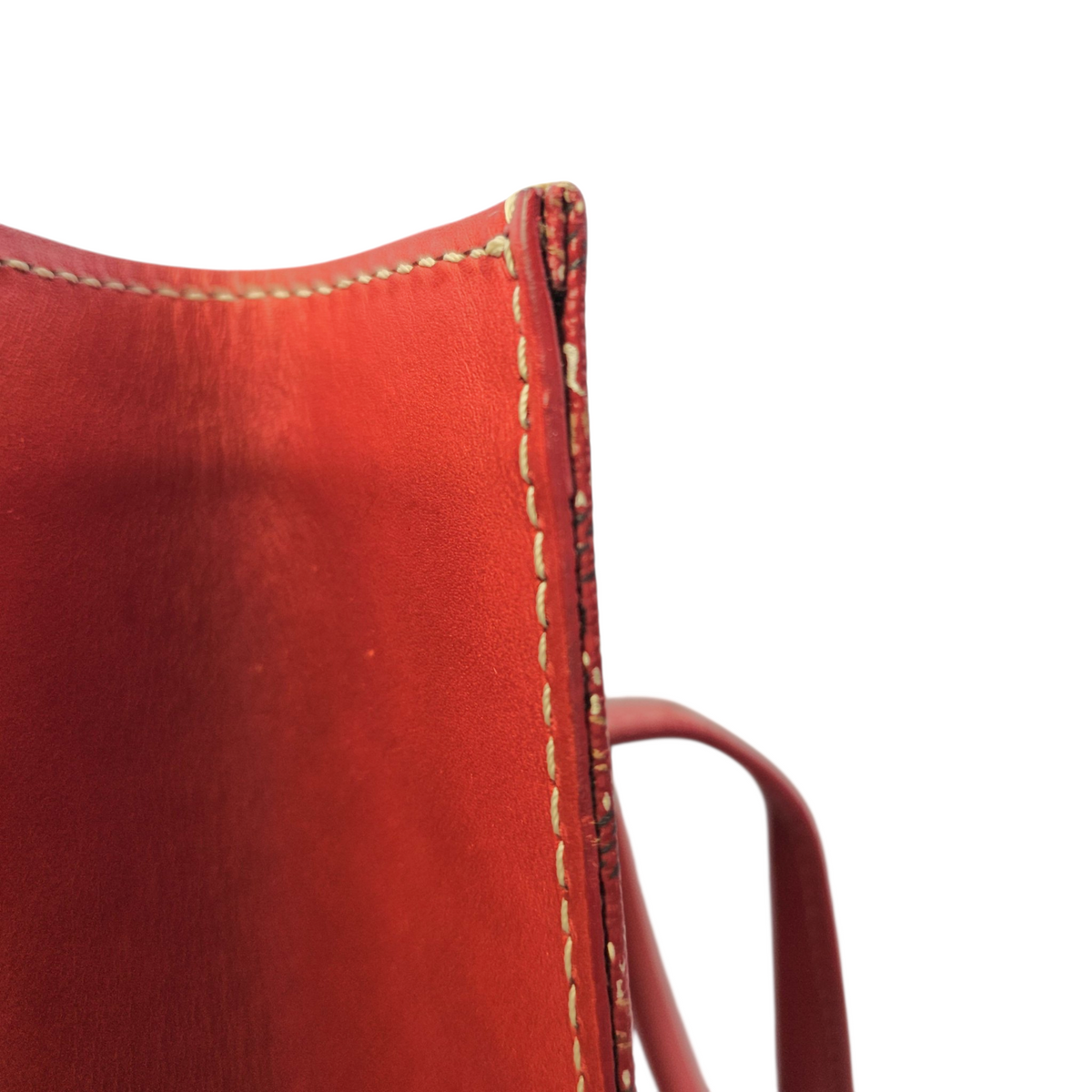 Comoros  Red Tote Bag in Coated Canvas Silver hardware