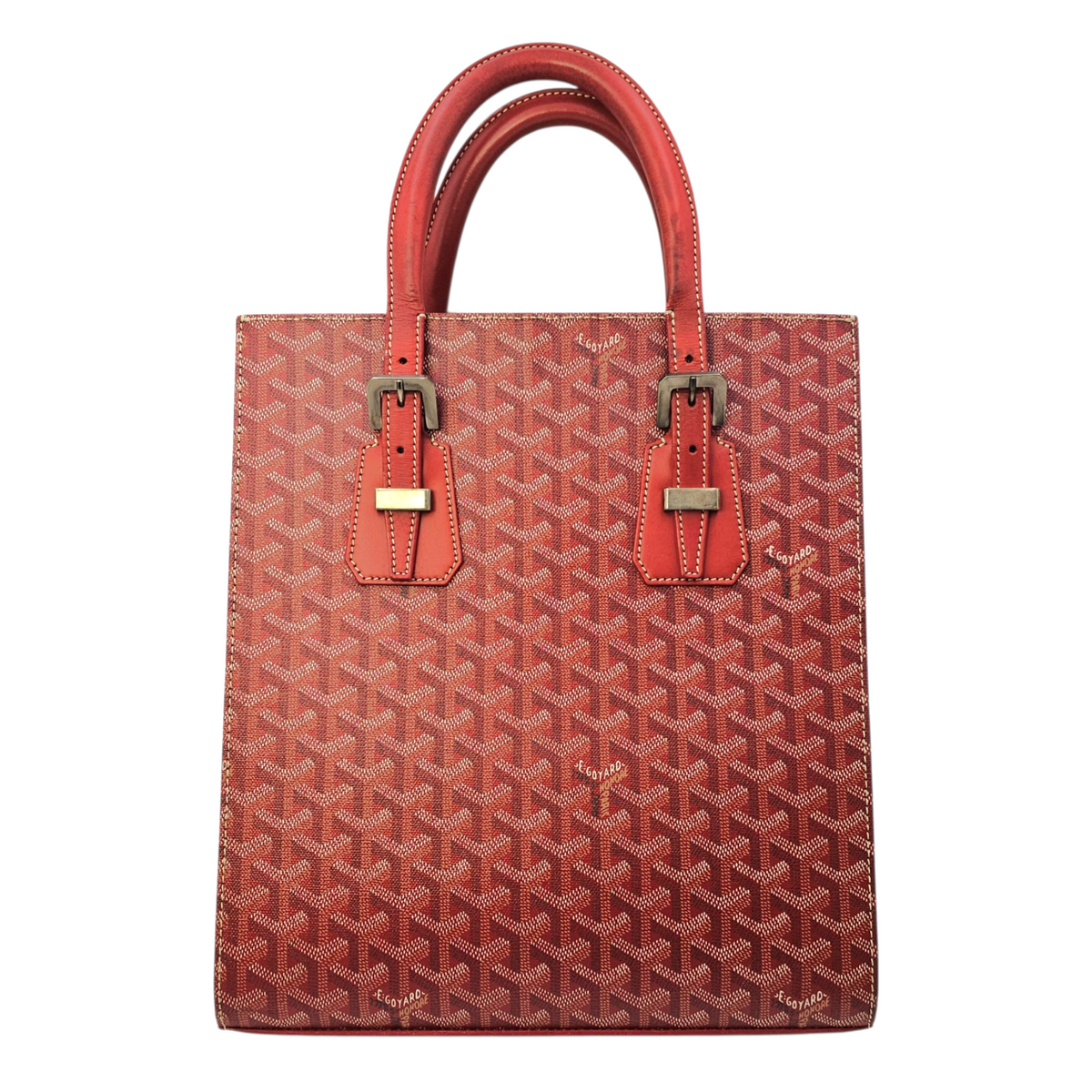 Comoros  Red Tote Bag in Coated Canvas Silver hardware