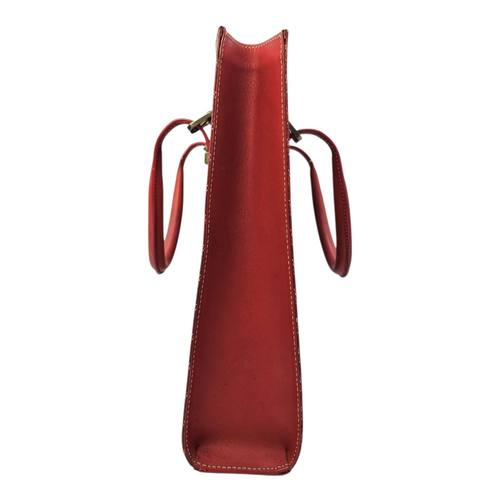 Comoros  Red Tote Bag in Coated Canvas Silver hardware