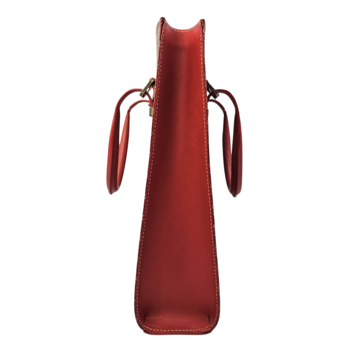 Comoros  Red Tote Bag in Coated Canvas Silver hardware